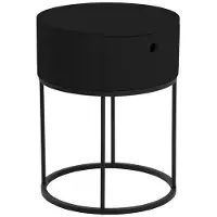 Actona Nachttisch GROUP "Polo", schwarz, B:40cm H:51cm, Tische, Nachttisch, Nachttisch in Weiss oder Schwarz, rund, Ø 40 cm, mit 1 Schublade