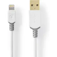 Nedis CCBW39300WT30 Lightning-Kabel Apple 8-Pin auf USB-A Stecker 3 m Grau Weiß