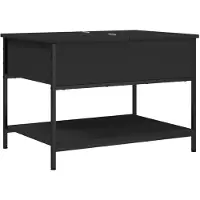 vidaXL Couchtisch Schwarz 70x50x50 cm Holzwerkstoff und Metall