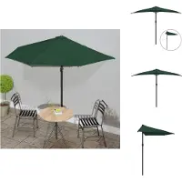 vidaXL Balkon-Sonnenschirm mit Alu-Mast Grün 300x155 cm Halbrund - Sonnenschirme & Sonnenschutze