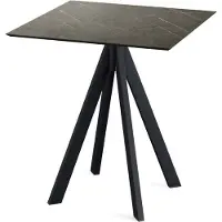 Essentials Infinity Terrassentisch Schwarz gestell + Midnight Marble HPL 70x70 cm