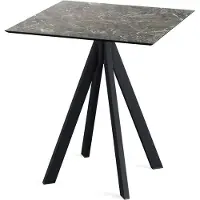 Veba Infinity Terrassentisch Schwarz gestell + Galaxy Marble HPL 70x70 cm