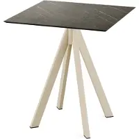 Veba Infinity Terrassentisch Sand gestell + Midnight Marble HPL 70x70 cm