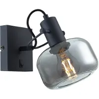 Steinhauer Wandleuchte Glaslic, rauchgrau, einflammig, Glas, Metall