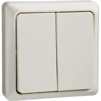 ELSO Schneider Electric Doppeltaster 506250 42V/1A AP RENOVIERUNG perlweiß