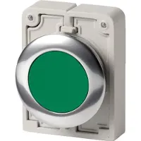 Eaton 182945 Drucktaste, RMQ-Titan, flach, rastend, grün, unbeschriftet, Frontring Metall M30C-FDR-G
