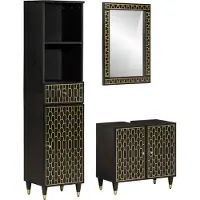 vidaXL 3-tlg. Badmöbel-Set Massivholz Mango