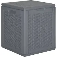 vidaXL Gartenbox Grau PP Rattan 90 L