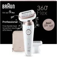 Braun Silk-épil 9 Flex 9-030 3D, Pink, Weiß, 40 Pinzette, MicroGrip, Achsel, Bikini, 0,5 mm, Akku