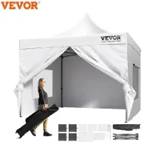 Markenlos Partytent Wasserfest - Pavillon - Zelt mit Seitenwänden - - 3 x 3 m - Weiß