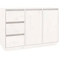 vidaXL Sideboard Weiß 111x34x75 cm Massivholz Kiefer