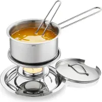 GEFU Sauteuse "CALORIC SET" Set, inkl. Stövchen, Teelicht, Stieltopf mit Deckel, Servierlöffel, 6 Stk. tlg. Edelstahl 18/10