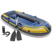 Intex Schlauchboot mit Rudern und Pumpe Challenger 3 Set 68370NP