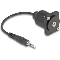 DeLOCK D-Typ Kabel 3,5 mm 3 Pin Klinkenstecker zu Buchse schwarz 20 cm, 3.5mm, Männlich, 3.5mm, Weiblich, 0,2 m, Schwarz