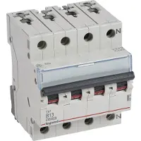 Legrand 404139 TX3 Leitungsschutzschalter B-Charakteristik, 13A, 3-polig+N, 10kA, 400VAC, 4TE