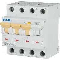 Eaton 120671 FI/LS Kombination, 13 A, 30 mA, LS-Charakteristik: D, 3p+N, FI-Charakteristik: A mRB6-13/3N/D/003-A