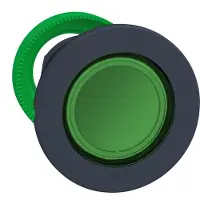 Schneider Electric ZB5FH033 Leuchtdrucktaster, Frontelement, Harmony XB5F, Kunststoff, 30mm, grün, unbeschriftet, für universelle LED, rastend