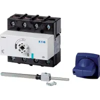 Eaton 1314206 Lasttrennschalter, DMM, 125 A, 3P + N (nicht schaltbar), mit blauem Drehgriff (Typ C) und Antriebsachse, Vertikalanschluss DMM-125/1+CM