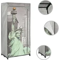 The Living Store Kleiderschrank 75×45×160 cm New York Stoff