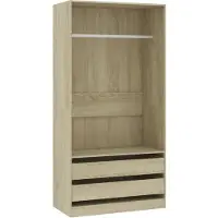 The Living Store Kleiderschrank Sonoma-Eiche 100x50x200 cm Holzwerkstoff