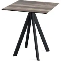 Veba Infinity Terrassentisch Schwarz gestell + Tropical Wood HPL 70x70 cm