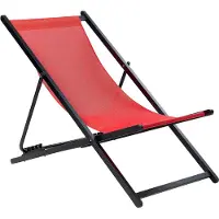 Beliani Liegestuhl Schwarz Aluminium Mesh Rot Faltbar Klappbar Verstellbar Modern Garten Terrasse Outdoor Balkon Möbel Ausstattung