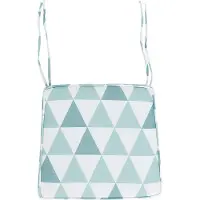Beliani Sitzkissen für Gartenstuhl 2er Set Blau Stoffbezug mit Reißverschluss Bindebändern 34 x 37 cm Modern Geometrisches Muster Outdoor Ausstattung