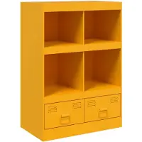 vidaXL Highboard Senfgelb 67x39x95 cm Stahl