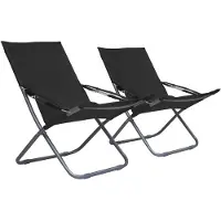vidaXL Klappstühle, 2 Stück, Stoff, Schwarz
