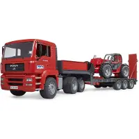 BRUDER 02774 MAN TGA Tieflader und Manitou Teleskoplader MLT 633