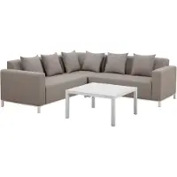 Beliani Lounge Set Beige Polyester Quick Dry-Schaum 5-Sitzer Rechtsseitig Modern Minimalistisch Terrasse Outdoor