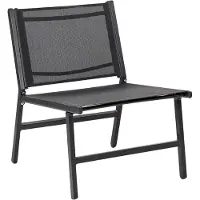 Beliani Gartenstuhl Schwarz Aluminium mit Hocker Schnelltrocknende Bespannung Rückenlehne Modernes Design Terrasse Balkon Outdoor Metallstuhl Alu-Stuhl