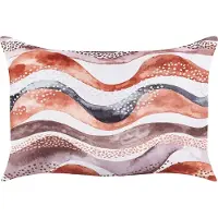 Beliani 2er Set Gartenkissen Braun Polyester Abstraktes Motiv Muster 40 x 60 cm Moderne Dekoration für draußen Wasserbeständig