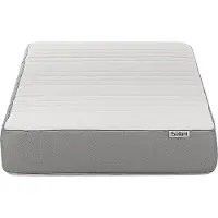Beliani Schaumstoffmatratze Weiß und Grau Gel Foam 90x200cm Mittelfest Abnehmbarer Bezug Reißverschluss Schlafzimmer Zubehör Ausstattung Einzelmatratze