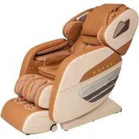 WELCON Dynamite Massagesessel - Luxus Massagestuhl mit Shiatsu Massage, scannt 128 Punkte des Rückens, braun beige