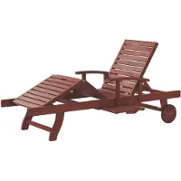 Beliani Gartenliege Dunkelbraun Akazienholz verstellbar rollbar modern Terrasse Garten Balkonmöbel
