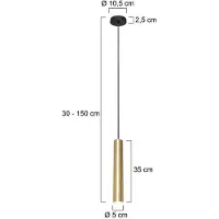 Steinhauer Design-Pendelleuchte Tubel Gold
