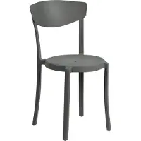 Beliani Esszimmerstuhl 4er Set Dunkelgrau Kunststoff Matt Modern Minimalistisch Esszimmer Wohnküche Flur Diele Indoor Outdoor