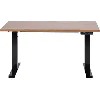 Beliani Schreibtisch Braun/Schwarz Melamin 120x72cm Elektrisch Höhenverstellbar Rechteckig mit USB Metallgestell Modern Büro Steh-Sitz-Tisch Stehtisch
