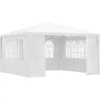 vidaXL Profi-Partyzelt mit Seitenwänden 4×4 m Weiß 90 g/m²