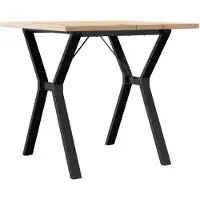 vidaXL Esstisch Y-Gestell 80x80x75,5 cm Massivholz Kiefer & Stahl