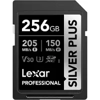 Lexar Professional SILVER PLUS, 256 GB, SDXC, Klasse 3, UHS-I, 205 MB/s, 150 MB/s