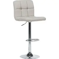 Beliani Trendy Barhocker 2er Set Beige Stoff Höhenverstellbar Retro-Optik
