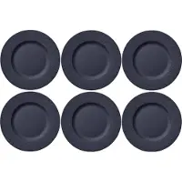 Villeroy & Boch Speiseteller "Speiseteller Manufacture Rock ø 27.0 cm 6er Set schwarz", schwarz, Speiseteller, Speiseteller