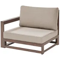 Beliani Gartensofa Dunkelbraun Akazienholz Auflagen Taupe 2-Sitzer Sofa Retro Landhaus Stil Terrasse Outdoor Außenbereich Balkon