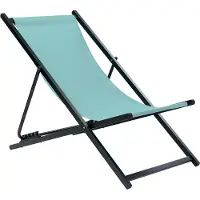 Beliani Liegestuhl Schwarz Aluminium Mesh Türkis Faltbar Klappbar Verstellbar Modern Garten Terrasse Outdoor Balkon Möbel Ausstattung