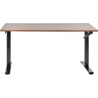 Beliani Schreibtisch Braun & Schwarz Melamin 160x72cm Manuell Höhenverstellbar Rechteckig mit Kurbel Metallgestell Büro Steh-Sitz-Tisch Stehtisch
