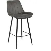 Livin24 Bronx71 Barhocker Brooke Microfaser anthrazit 74 cm
