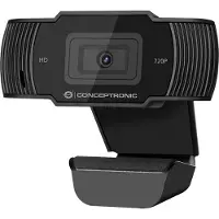 Conceptronic AMDIS 720p HD Webcam mit Mikrofon, 1280 x 720 Pixel, 30 fps, 1280x720@30fps, 1920x1080@30fps, 5 V, USB 2.0, Schwarz