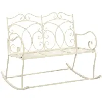 vidaXL Gartenbank 104 cm Eisen Antik Weiß